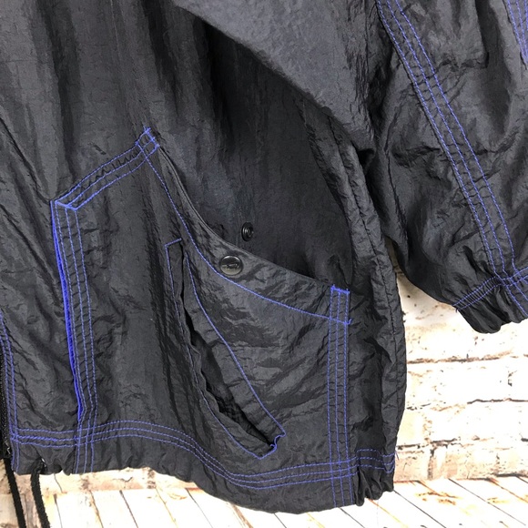 NIKE AIR Vintage Black Windbreaker Spell Out Large - Picture 6 of 8